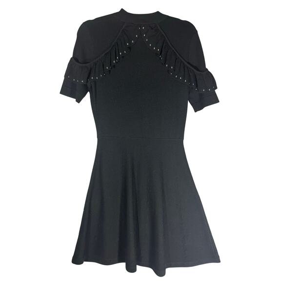 Kate Spade 100% Merino Wool Studded Ruffle Sweater Dress Sz S Fit and Flare $398 - Picture 4 of 11